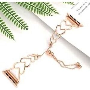 Samhity Apple Watch Band Heart Link OS Rose Gold Jewelry Adjustable Boho Gift